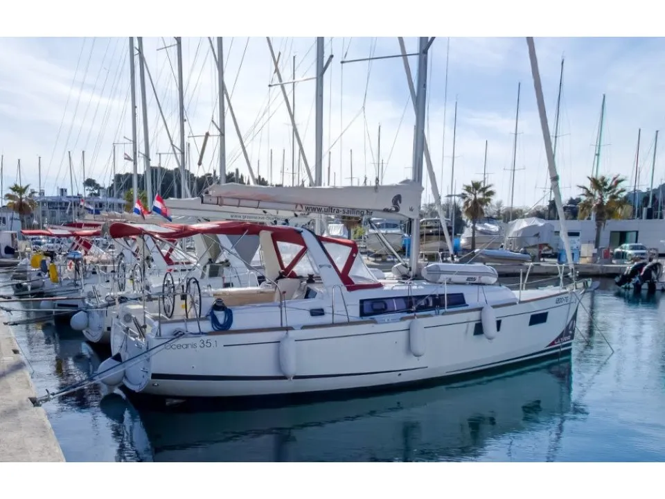 Exterior view of LAMPUGA, a Beneteau Oceanis 35.1 sailboat at Split, Croatia
