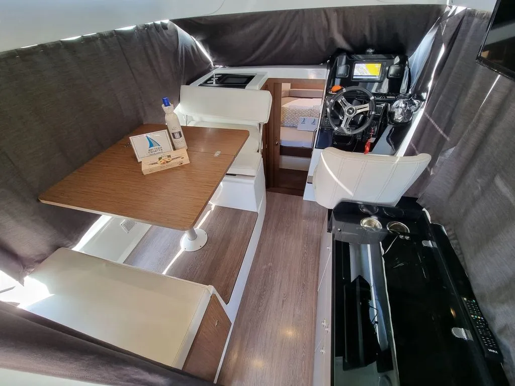 Salon of Queen Korina, a Beneteau Antares 9 OB motorboat at Zadar, Croatia