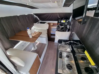 Galley of Queen Korina, a Beneteau Antares 9 OB motorboat at Zadar, Croatia