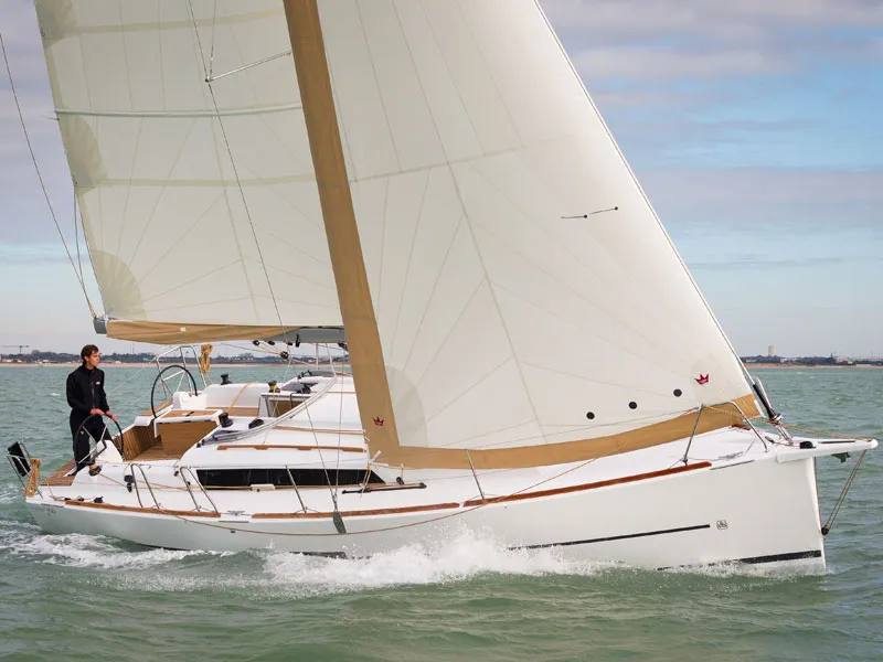 Exterior view of IDA (new sails 2023.), a Dufour 350 Grand Large sailboat at Primošten, Croatia