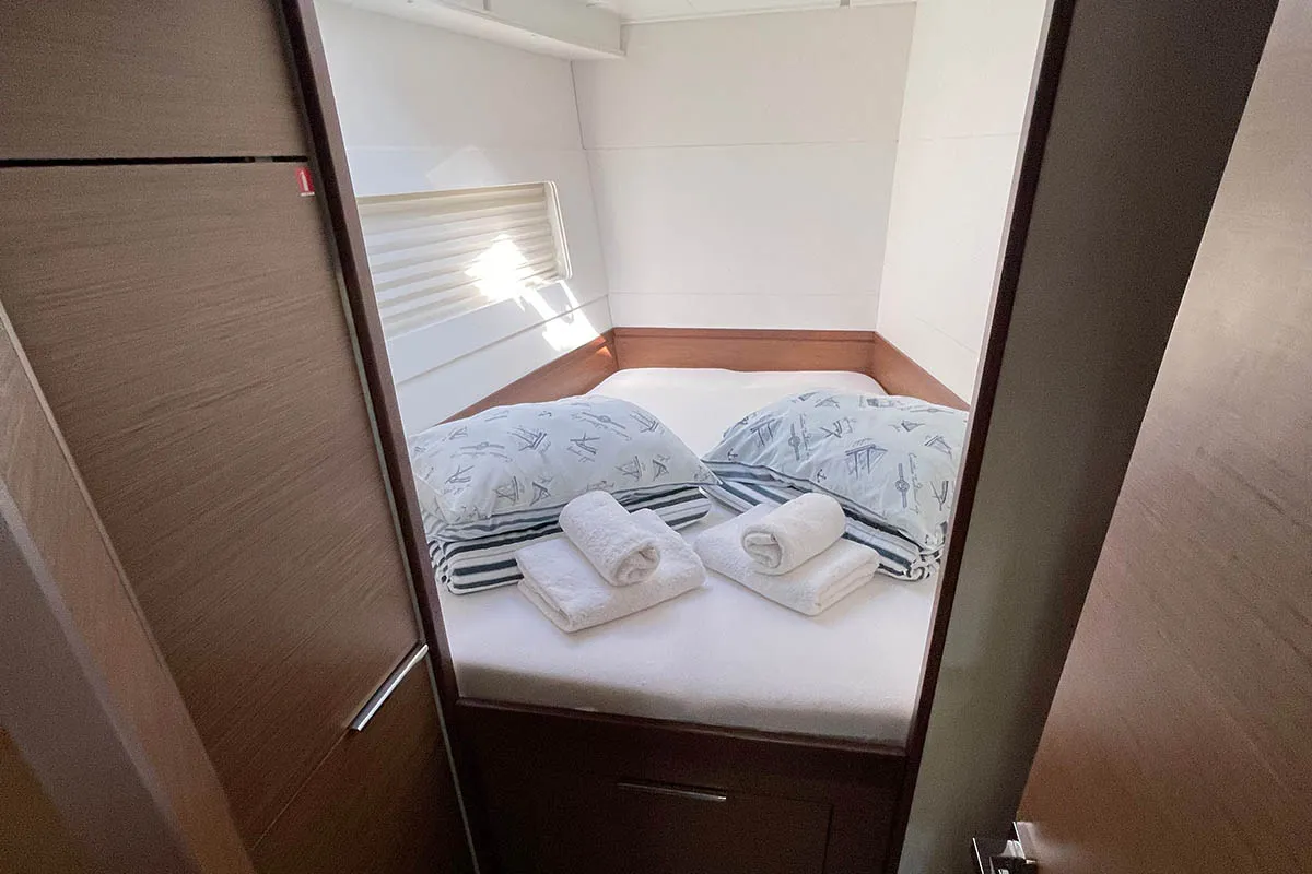 Cabin on Manta, a Lagoon 40 catamaran at Athens, Greece