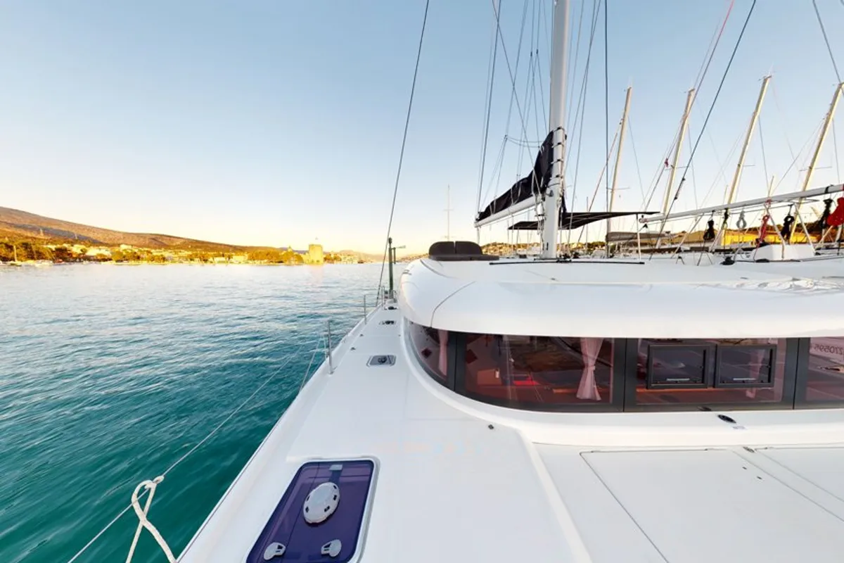 Exterior view of Best Friends I, a Lagoon 42 catamaran at Općina Rogoznica, Croatia