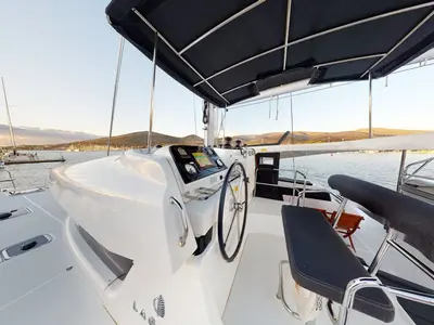 Cockpit of Best Friends I, a Lagoon 42 catamaran at Općina Rogoznica, Croatia
