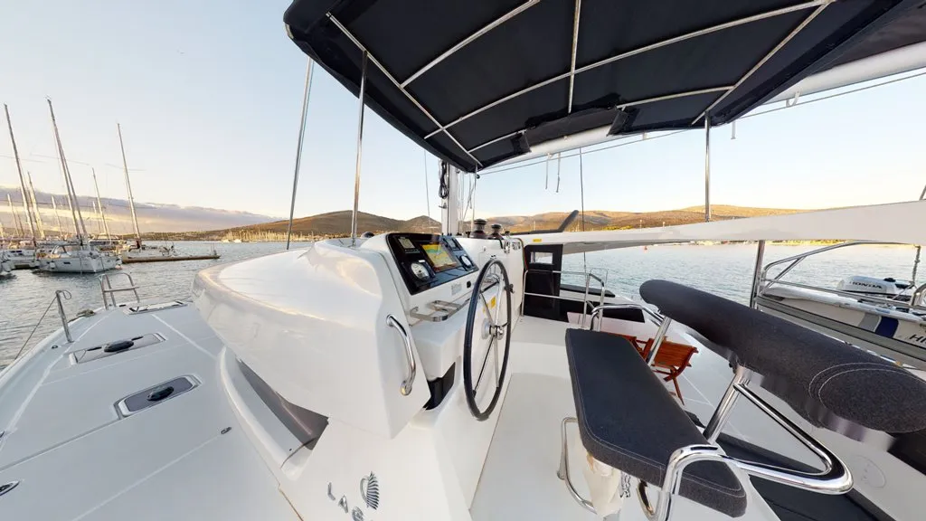 Cockpit of Best Friends I, a Lagoon 42 catamaran at Općina Rogoznica, Croatia