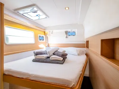 Cabin on Christina S, a Lagoon 400 S2 catamaran at Salamina, Greece