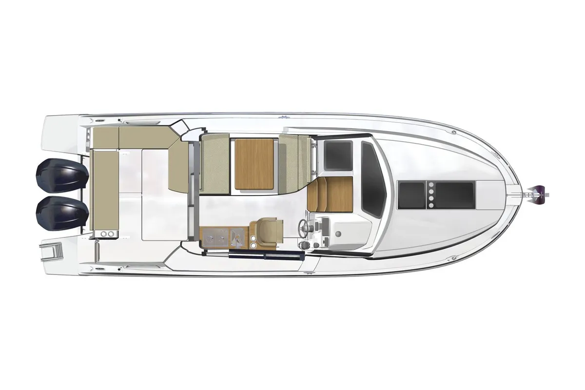 Floor plan of MiniOne, a Beneteau Antares 9 motorboat at Grad Pula, Croatia