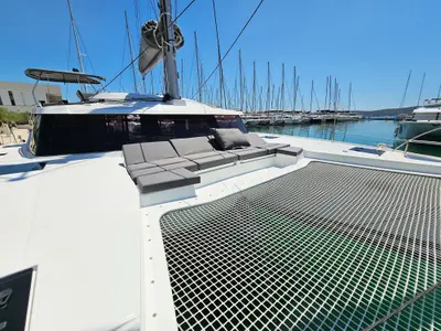 Deck of Marina, a Fountaine Pajot Elba 45 catamaran at Seget Donji, Croatia