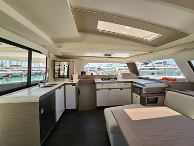 Galley of Marina, a Fountaine Pajot Elba 45 catamaran at Seget Donji, Croatia