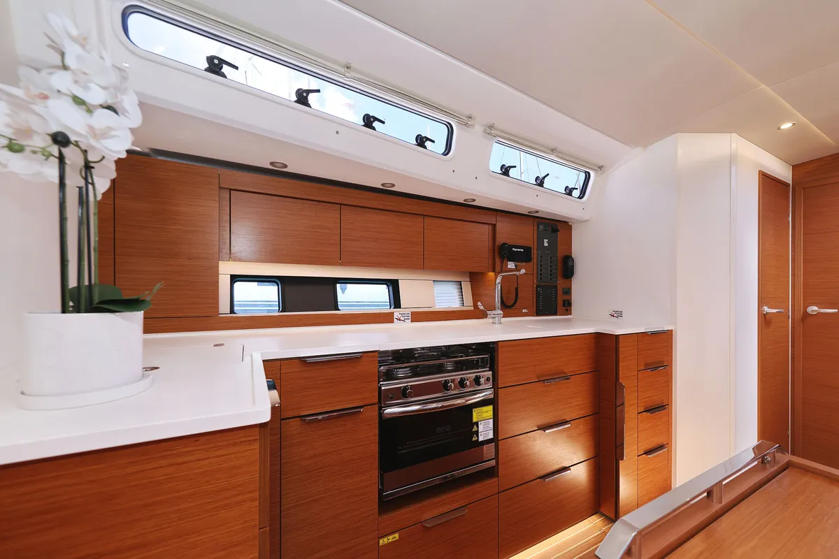 Galley of Balena - OW, a Hanse 460 sailboat at Grad Kaštela, Croatia