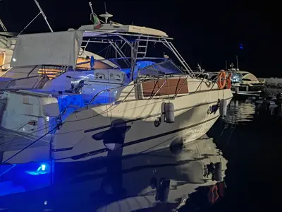 San Miguel, a Cranchi 36 Pelican motorboat at Porto Empedocle, Italy