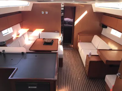 Salon of Elli, a Bavaria C50 sailboat at Athens, Greece