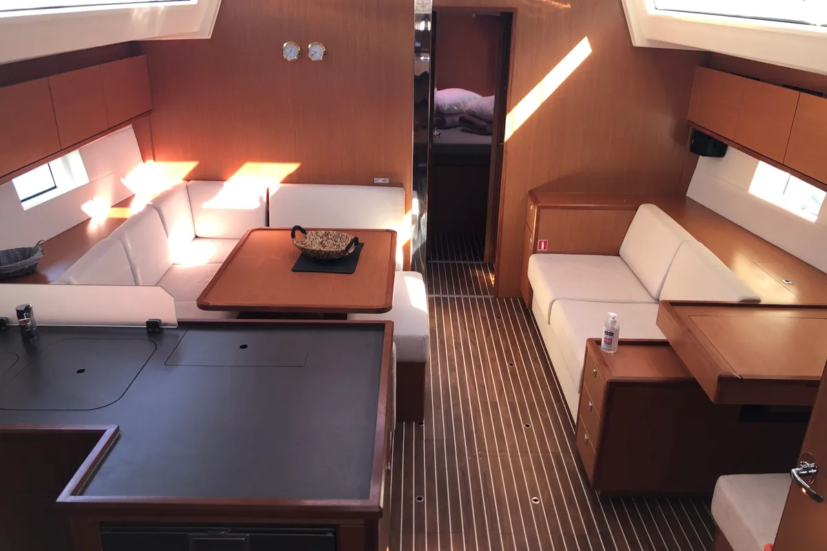 Salon of Elli, a Bavaria C50 sailboat at Athens, Greece