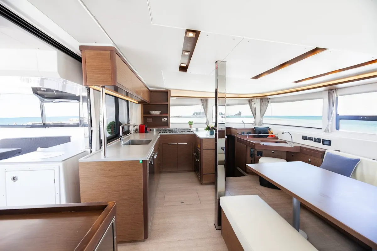 Galley of Zen, a Lagoon 46 catamaran at Athens, Greece