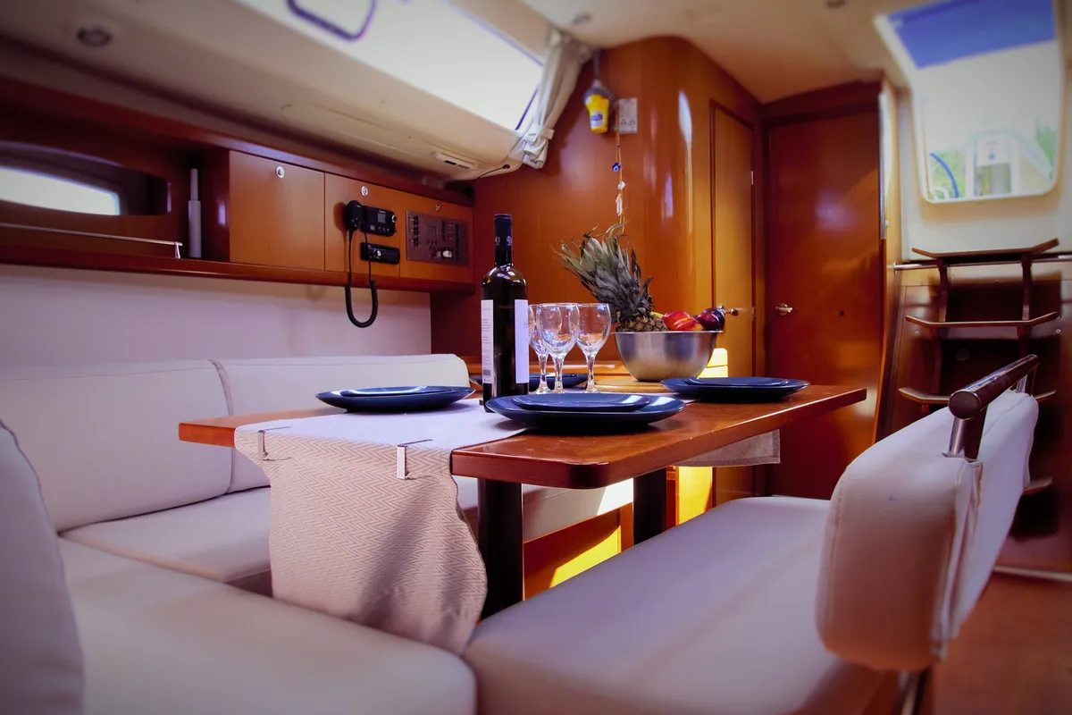 Salon of Mojito, a Beneteau Oceanis 43 sailboat at Municipal Unit of Lefkada, Greece