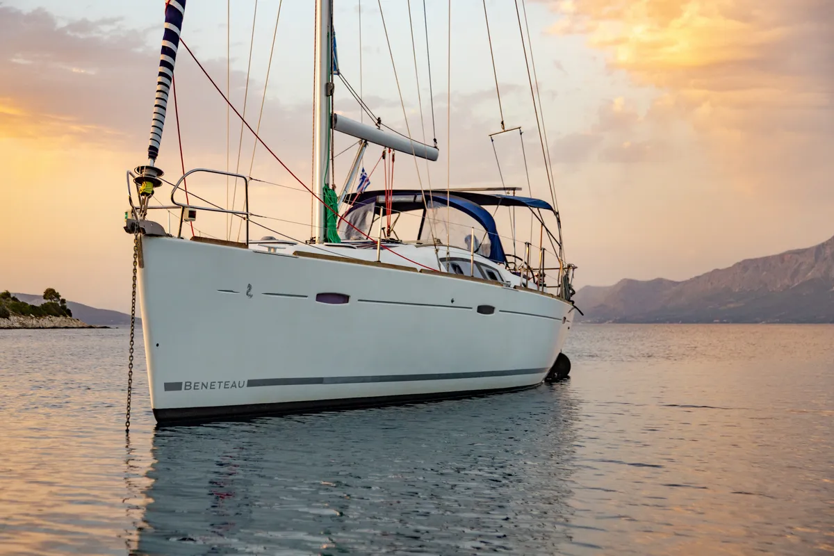 Exterior view of Mojito, a Beneteau Oceanis 43 sailboat at Municipal Unit of Lefkada, Greece