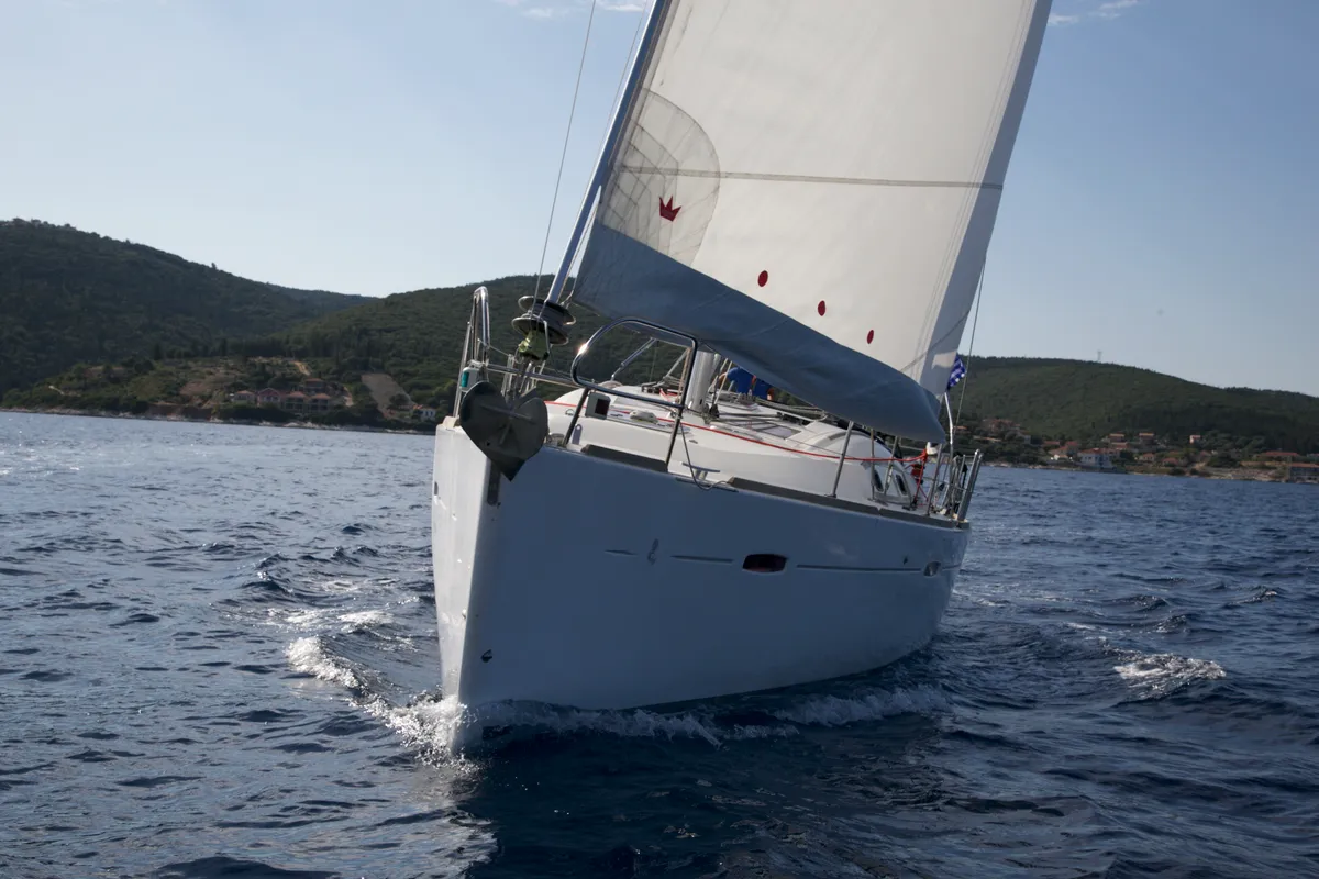 Exterior view of Mojito, a Beneteau Oceanis 43 sailboat at Municipal Unit of Lefkada, Greece