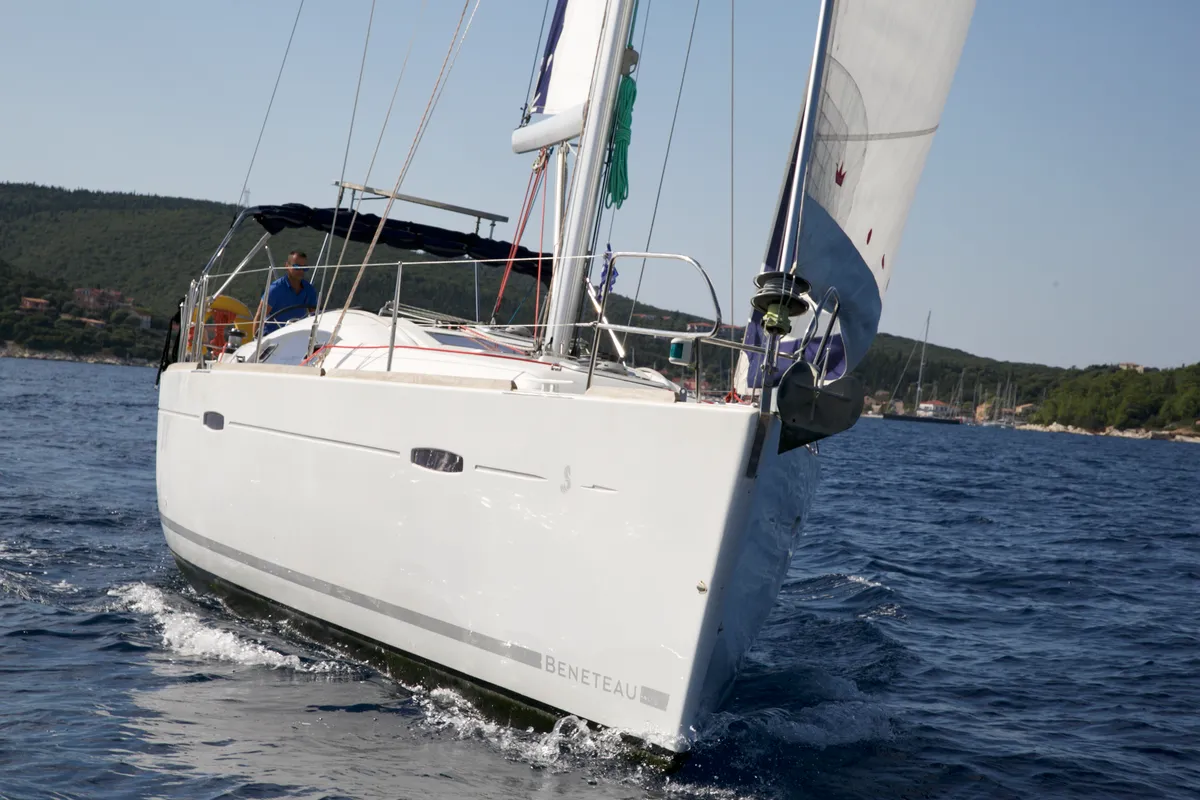 Exterior view of Mojito, a Beneteau Oceanis 43 sailboat at Municipal Unit of Lefkada, Greece