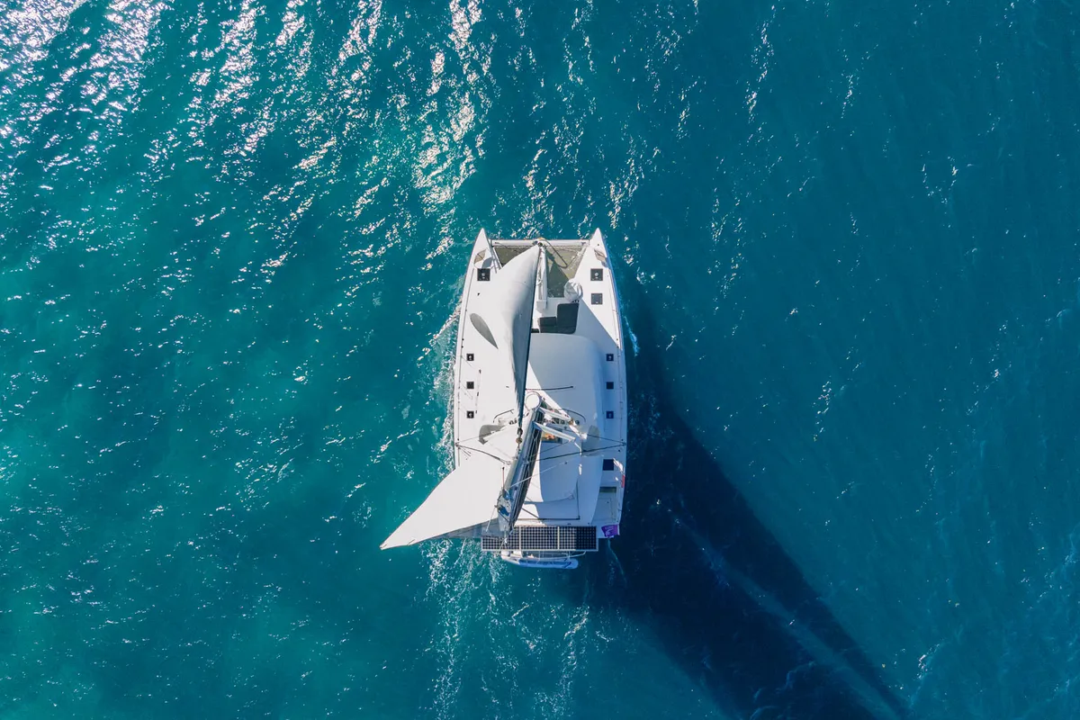 Exterior view of Echo, a Lagoon 50 catamaran at Road Town, British Virgin Islands