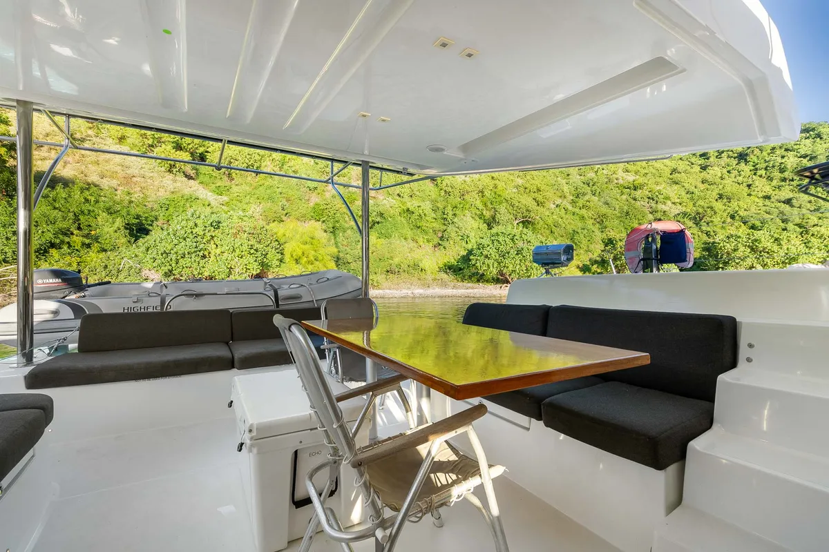 Deck of Echo, a Lagoon 50 catamaran at Road Town, British Virgin Islands