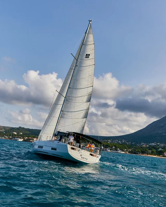 Exterior view of Kaito, a Dufour 470 sailboat at Dénia, Spain
