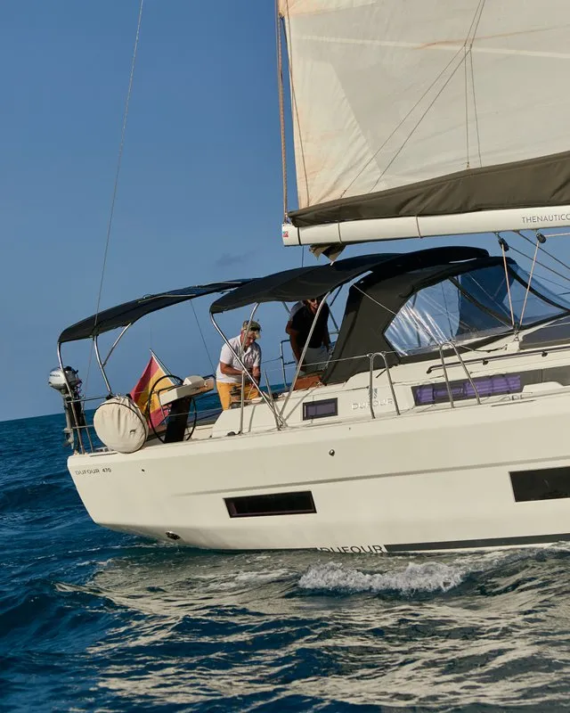 Deck of Kaito, a Dufour 470 sailboat at Dénia, Spain