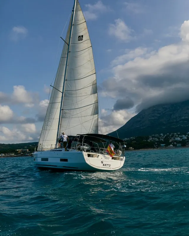 Exterior view of Kaito, a Dufour 470 sailboat at Dénia, Spain