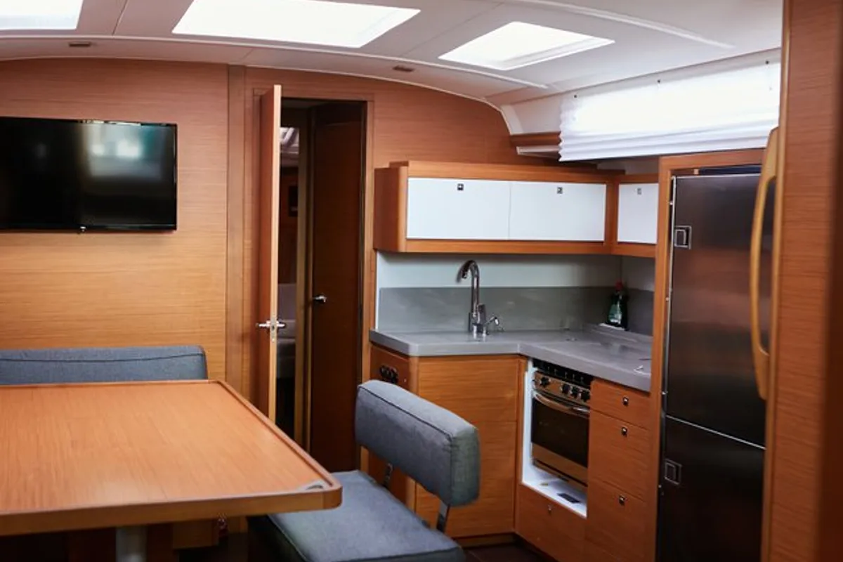 Galley of Kaito, a Dufour 470 sailboat at Dénia, Spain