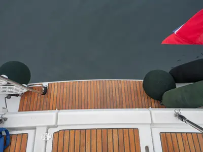 Deck of Serenade, a Beneteau Oceanis 37 sailboat at Bergen, Norway