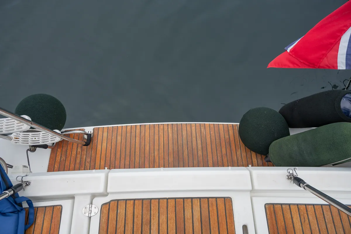 Deck of Serenade, a Beneteau Oceanis 37 sailboat at Bergen, Norway