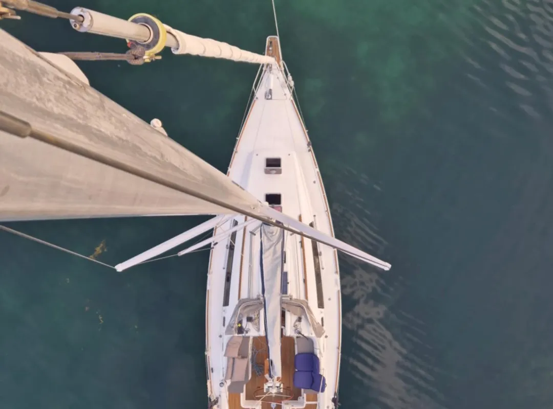 Exterior view of Serenade, a Beneteau Oceanis 37 sailboat at Bergen, Norway