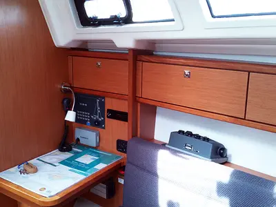 Cabin on Callisto, a Bavaria Cruiser 33 sailboat at Llucmajor, Spain