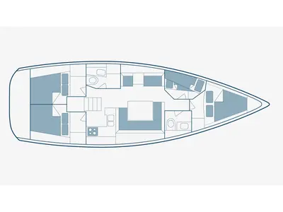 Floor plan of Dimitra, a Jeanneau Sun Odyssey 449 sailboat at Sikyona, Greece