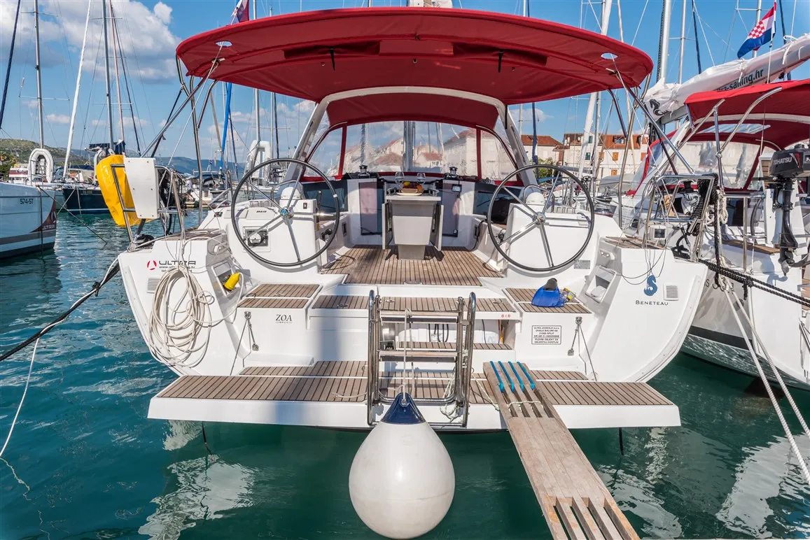 Exterior view of Zoa, a Beneteau Oceanis 45 sailboat at Split, Croatia
