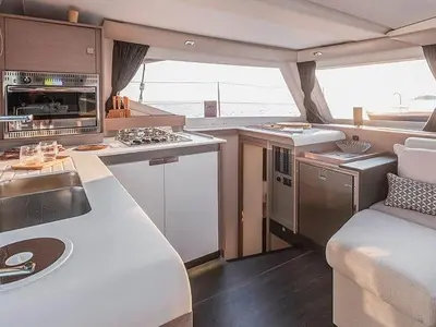 Galley of Maloja, a Fountaine Pajot Isla 40 catamaran at es Jonquet, Spain