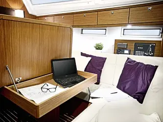 Salon of Three, a Bavaria Cruiser 46 sailboat at Fisksätra, Sweden