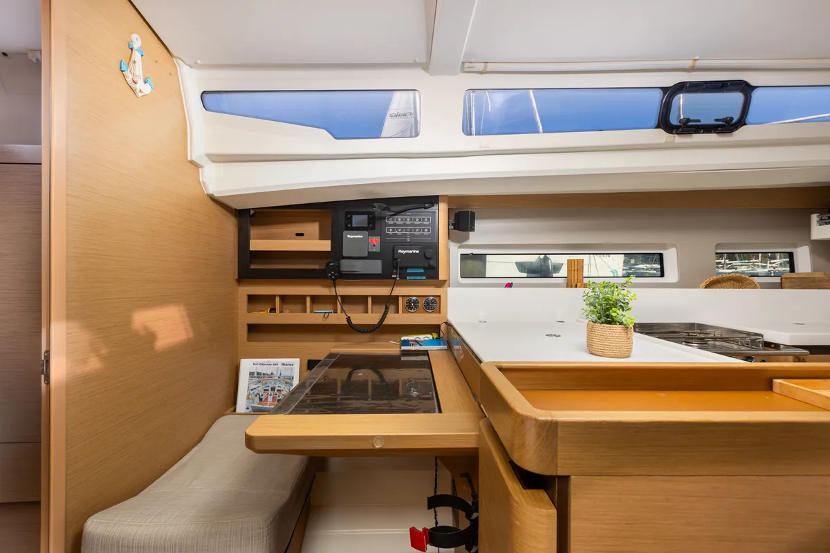 Galley of Ikarus, a Jeanneau Sun Odyssey 440 sailboat at Punat, Croatia