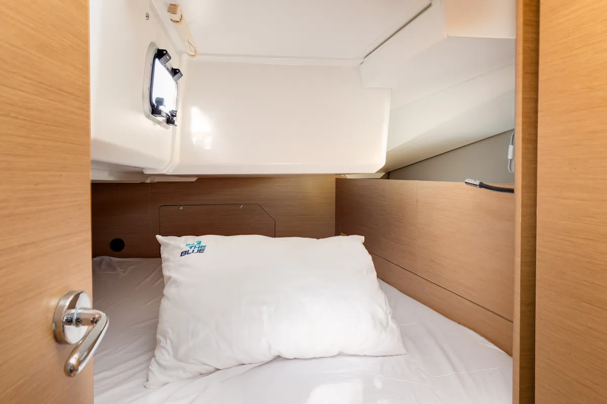 Cabin on Ikarus, a Jeanneau Sun Odyssey 440 sailboat at Punat, Croatia