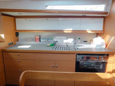 Galley of ARMONIA, a Dufour 430 sailboat at Skiathos, Greece