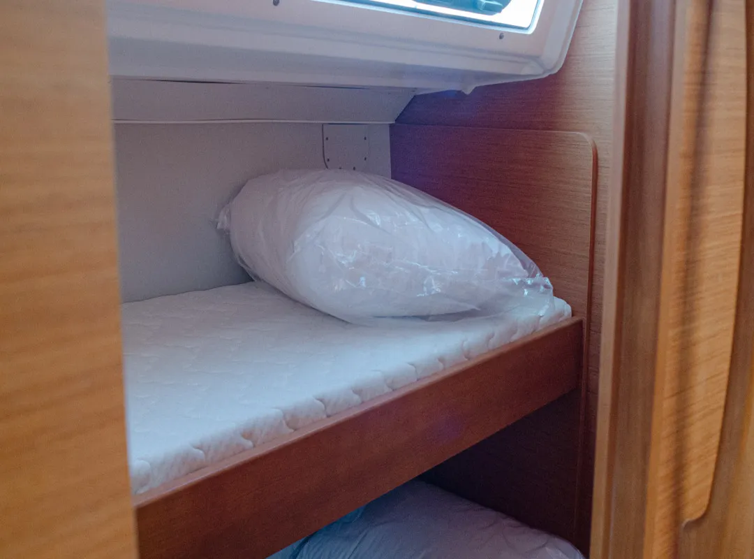 Cabin on ARMONIA, a Dufour 430 sailboat at Skiathos, Greece