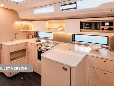 Galley of Betty, a Dufour 44 sailboat at Charlotte Amalie, United States