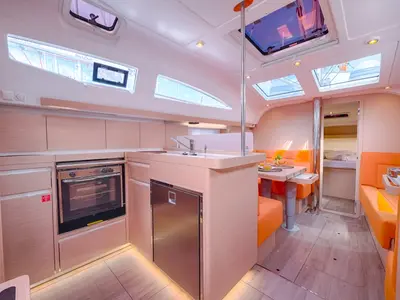 Galley of Happy, a Elan Impression 40 sailboat at Split, Croatia
