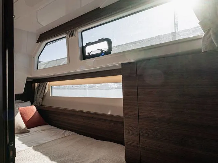 Cabin on Liberty - Luxury 9, a Cygnet Liberty motorboat at Saint-Gilles, France