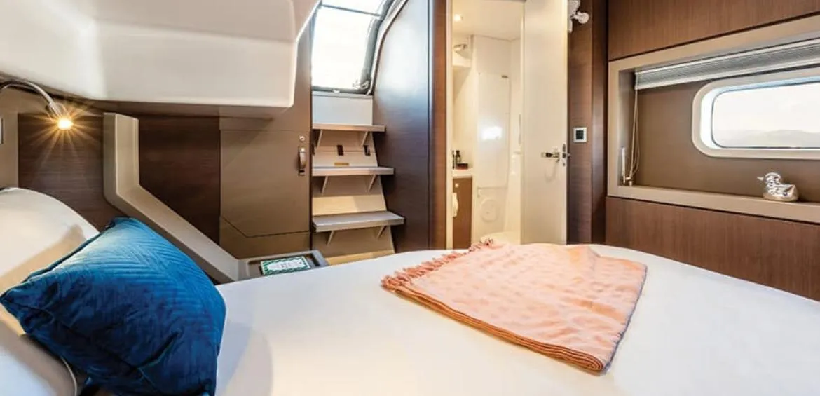 Cabin on Aquaholic, a Bali 4.6 catamaran at Šibenik, Croatia