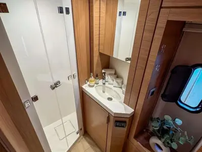 Head on Aquaholic, a Bali 4.6 catamaran at Šibenik, Croatia