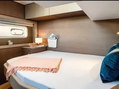 Cabin on Aquaholic, a Bali 4.6 catamaran at Šibenik, Croatia