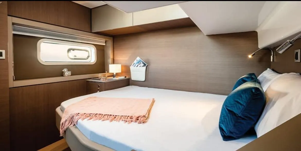 Cabin on Aquaholic, a Bali 4.6 catamaran at Šibenik, Croatia
