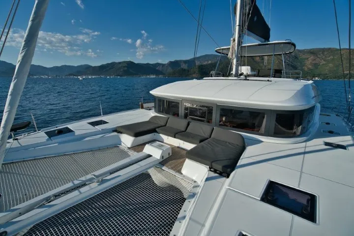 Exterior view of INVICTUS II, a Lagoon 50 catamaran at Municipal Unit of Rhodes, Greece
