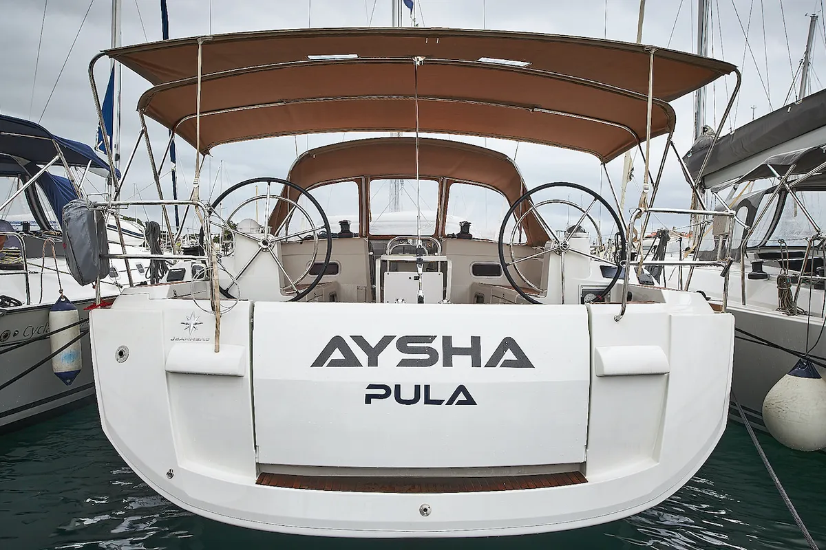 Aysha, a Jeanneau Sun Odyssey 519 sailboat at Grad Biograd na Moru, Croatia