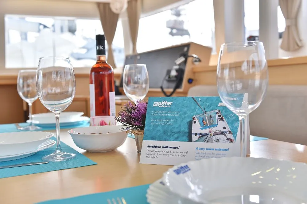 Salon of Lydia, a Lagoon 450 F catamaran at Grad Trogir, Croatia
