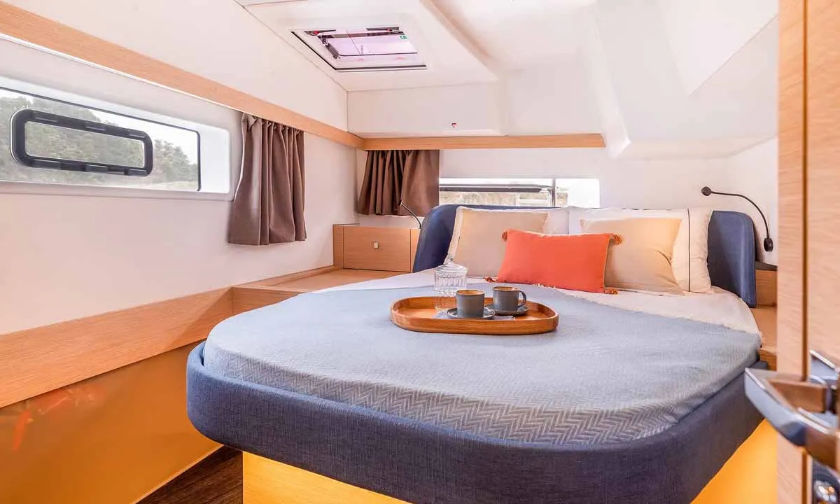 Cabin on Auriga, a Fountaine Pajot FP 41 Quatuor 4 catamaran at Grad Biograd na Moru, Croatia